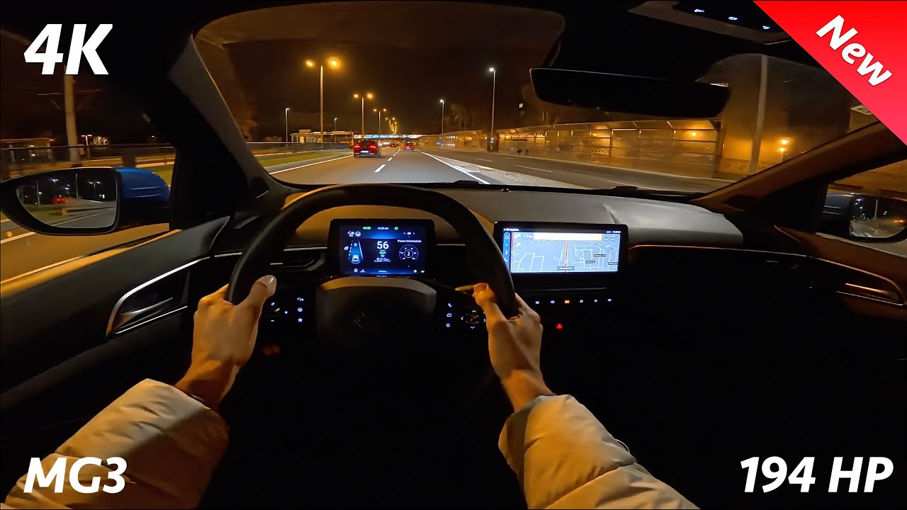 MG3 2024 Night POV driving Review (1.5 l Hybrid+ 194 HP, Consumption, 0-100)