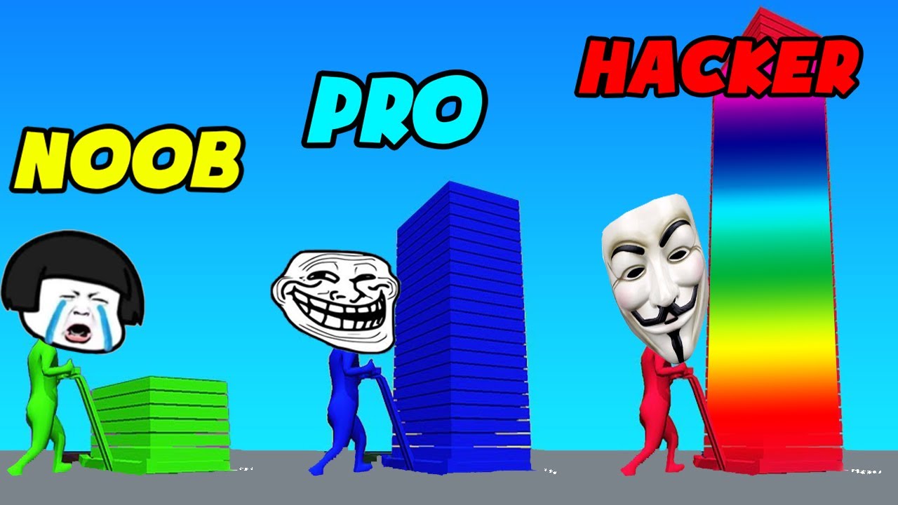 NOOB vs PRO vs HACKER in Stack Colors