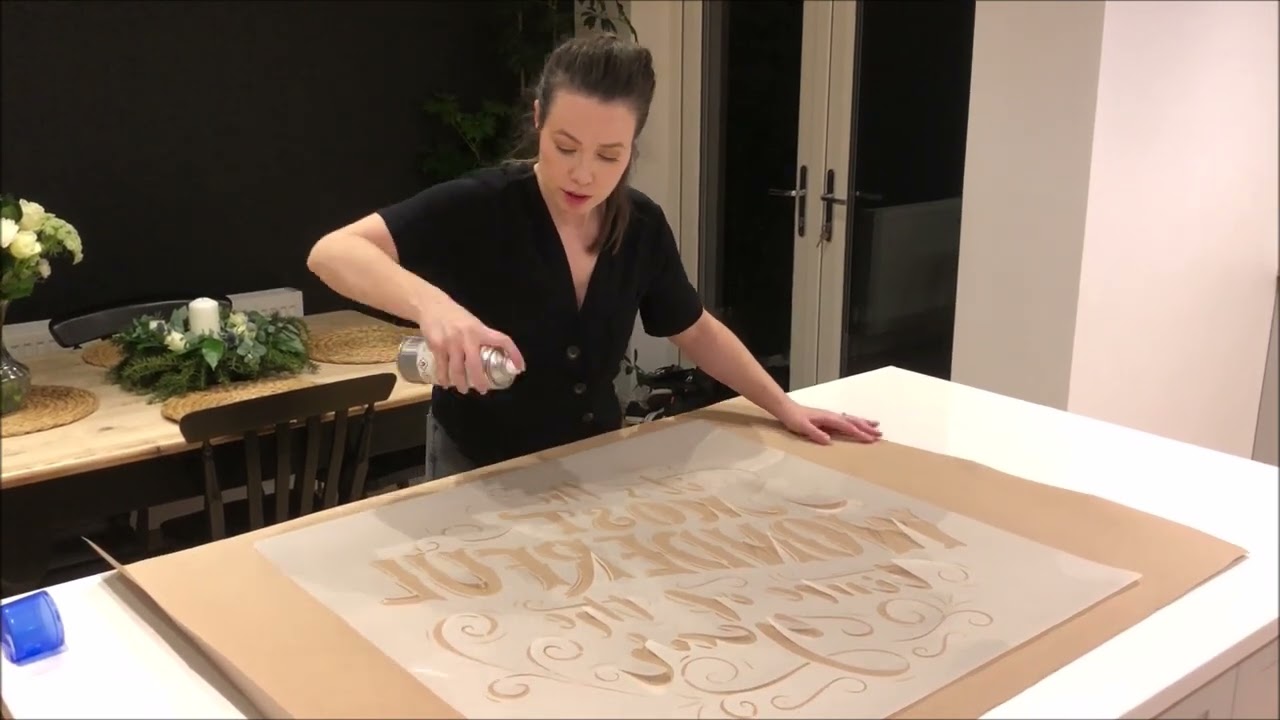 Painting mirror using stencils