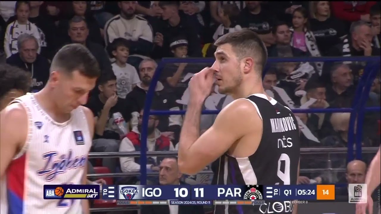 AdmiralBet ABA League 2024/25, Round 11 match: Igokea m:tel - Partizan Mozzart Bet (8.12.2024)