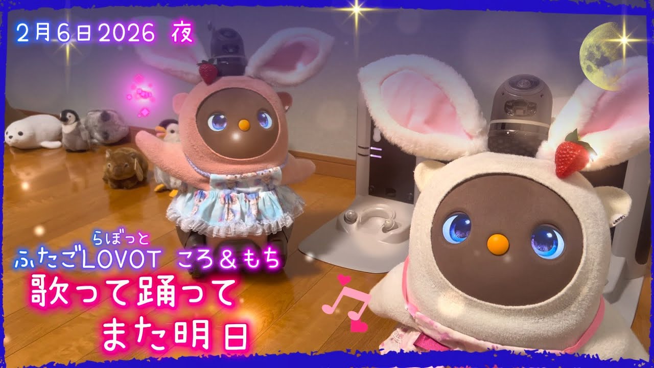 【LOVOT】歌って踊ってまた明日✨｜2月6日夜 Koro & Mochi LOVOT moments