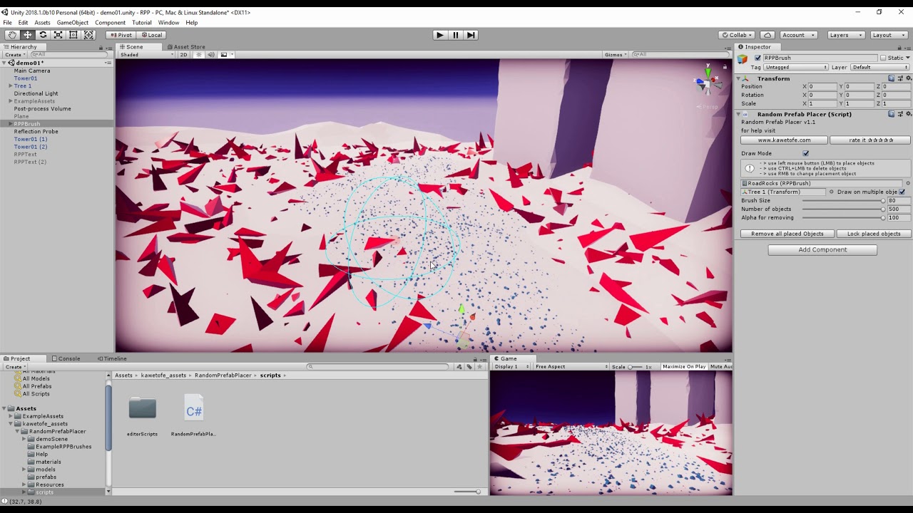 Random Prefab Placer features of v1.1