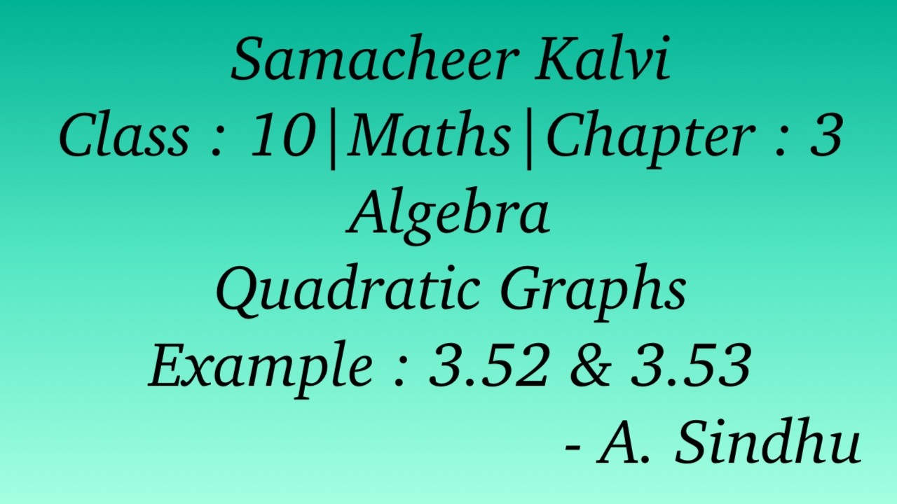 Учебник по математике для 10 класса Samacheer | Глава 3 | Алгебра | Примеры 3.52 и 3.53