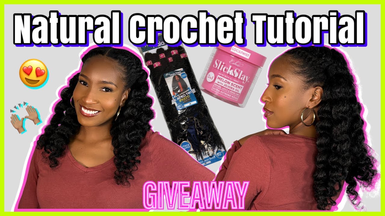 Natural Half Up Half Down Crochet On Type 4 Hair | Esha Braid Gel | Janet Collection | VERY DETAILED