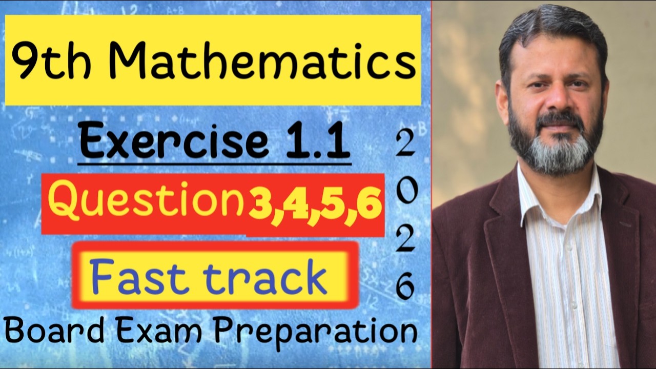 9th Class Math Chapter 1 Exercise 1.1 Question 3,4,5, Solution | Punjab Board 2026