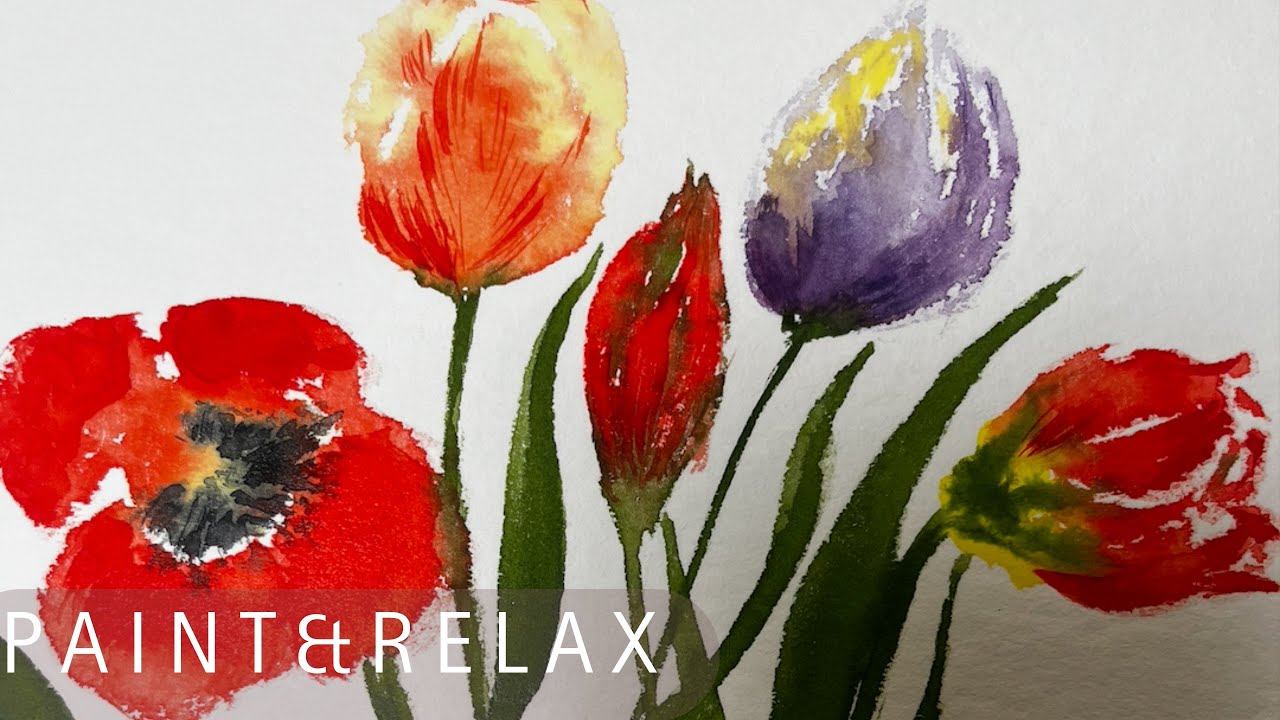 Loose Watercolor Florals | Let It Flow 🌸 Easy & Relaxing Painting