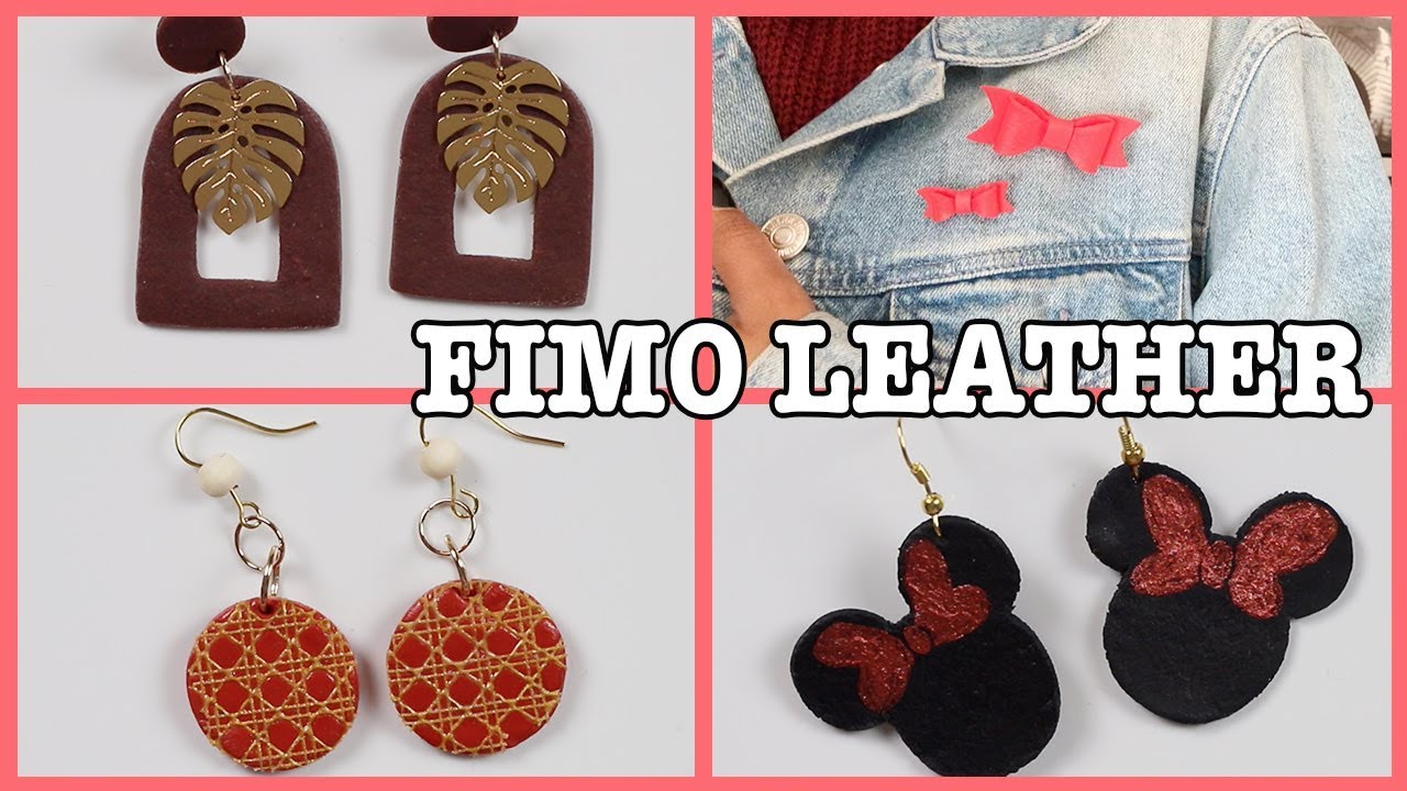 3 BOUCLES D'OREILLES ET 1 ACCESSOIRE⎪ FIMO LEATHER EFFECT