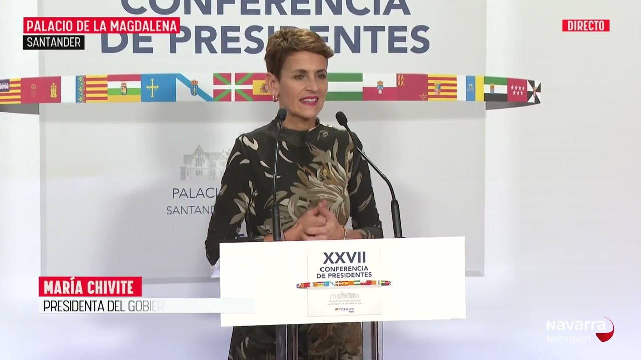 La presidenta del Gobierno de Navarra, María Chivite, valora la Conferencia de Presidentes