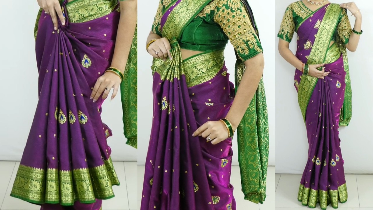 Bridal Saree Pallu Draping TRICK for Heavy Borders | perfect Hip & Shoulder pleats for Beginners