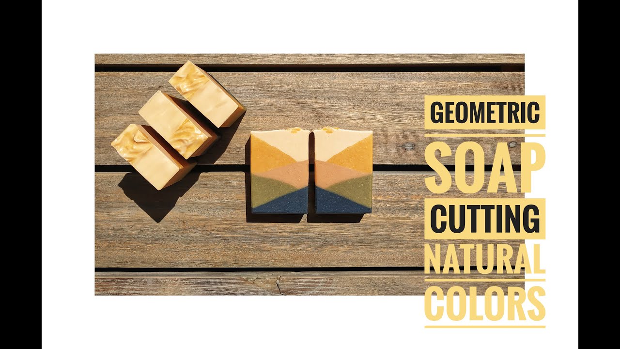 Geometric Layer Cold Process Soaps using Natural Colorants סבון טבעי מוצק גאומטי - צבעיים טבעיים