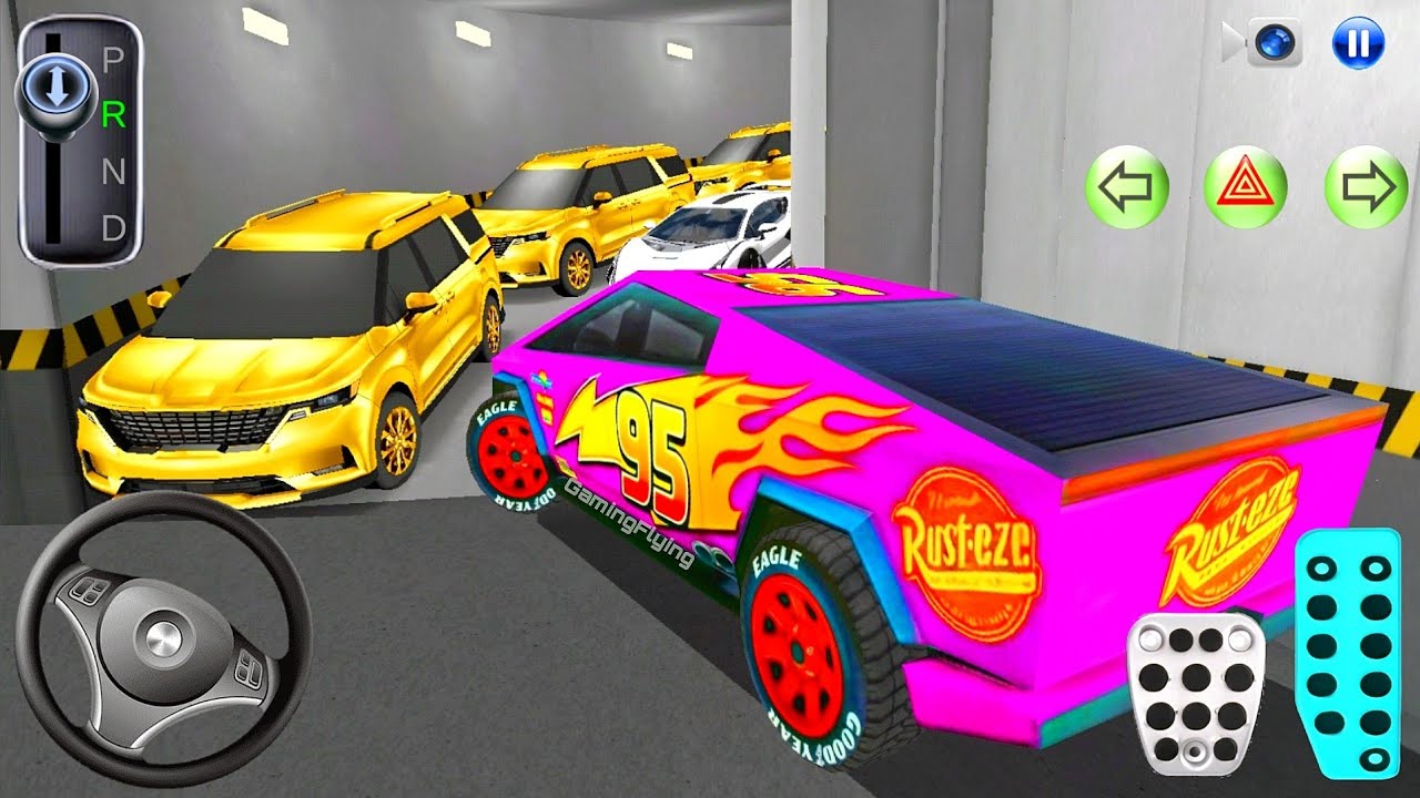 New McQueen Cybertruck Stuck in Parking Garage - 3D Driving Class 2026 - 3D Driving Class - Car Game