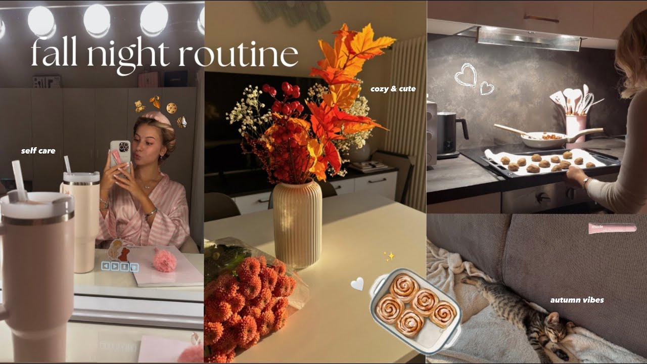 COZY FALL NIGHT ROUTINE | at home autumn cooking, self care & fall shopping 🍂