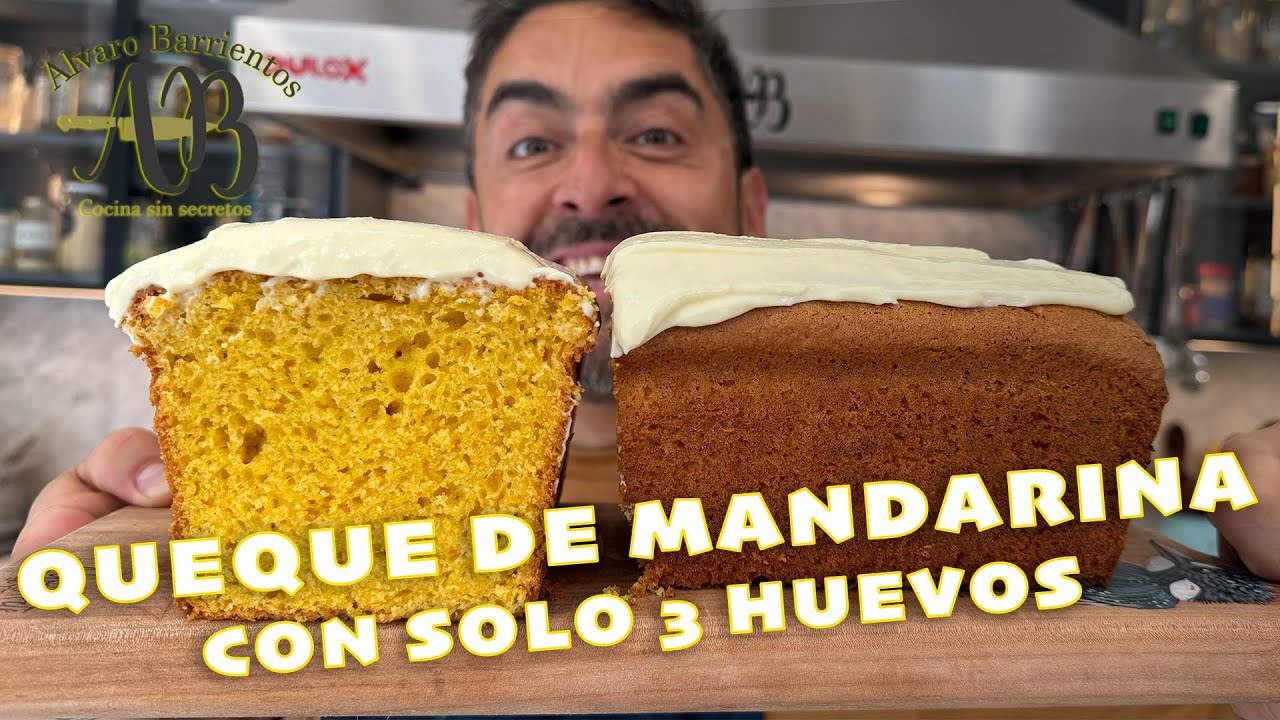 QUEQUE DE MANDARINA CON SOLO 3 HUEVOS. Perfecto, húmedo y esponjoso.