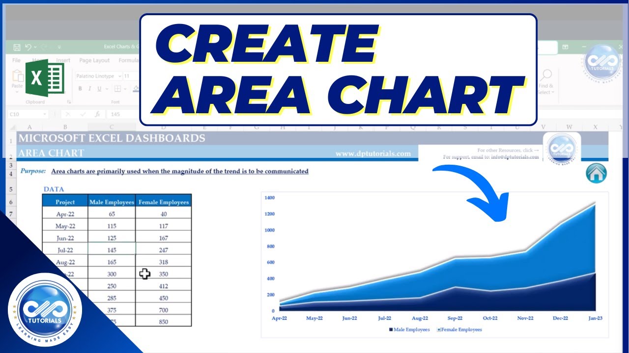 How to Create an Area Chart in Excel | Step-by-Step Guide for Beginners