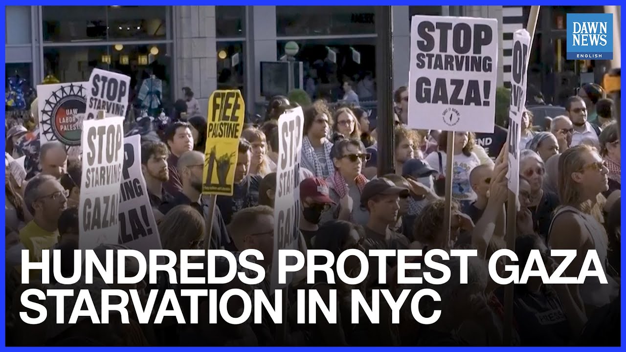 Hundreds Protest Gaza Starvation in NYC, Accuse U.S. of Complicity in Humanitarian Crisis