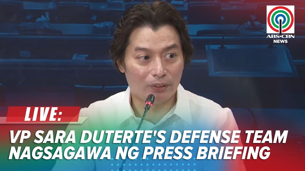 LIVE: VP Sara Duterte's defense team holds press briefing on Impeachment Trial | July 15, 2026