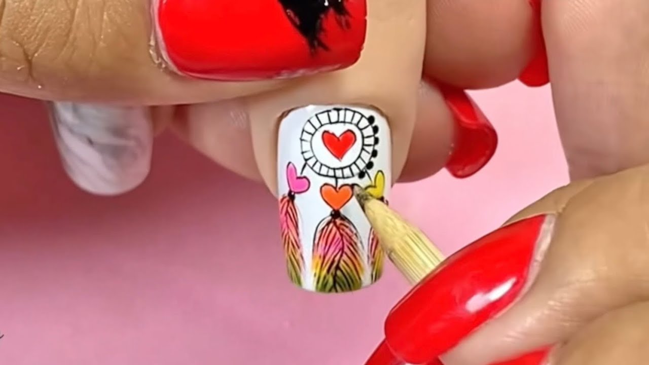 💖DECORACIÓN EN UÑAS CON ATRAPASUEÑOS PASO A PASO✨💅 #atrapasueñospasoapaso #uñasconatrapasueños