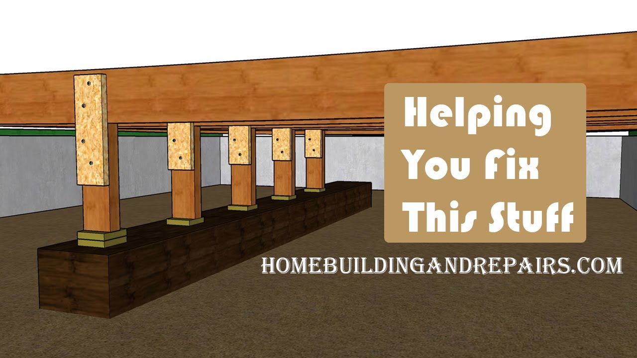 Cheap Repair Ideas - How To Use Foundation Beam To Raise And Support Sagging Crawlspace Floors