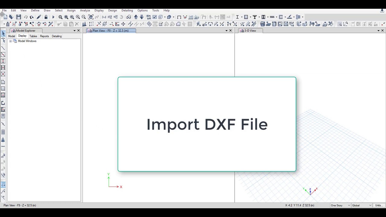 ETABS -A2 Import DXF - Seismic And Wind - Static Analysis