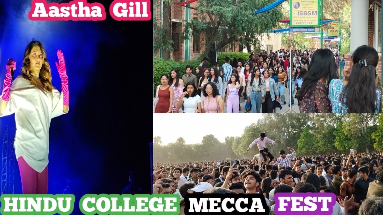 Hindu college University of Delhi | Aastha Gill Live | Mecca Fest | Vlog 🥳😎