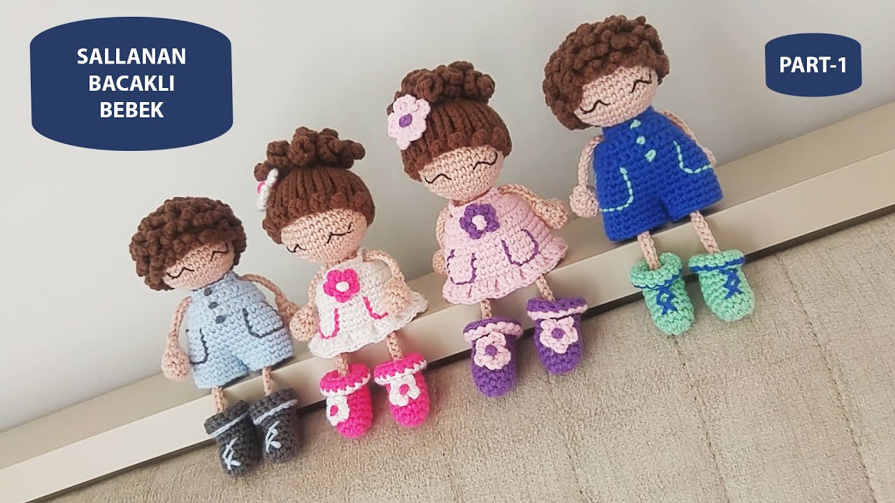 Sallanan kol ve bacaklı amigurumi bebek yapımı Part 1(English subtitle)