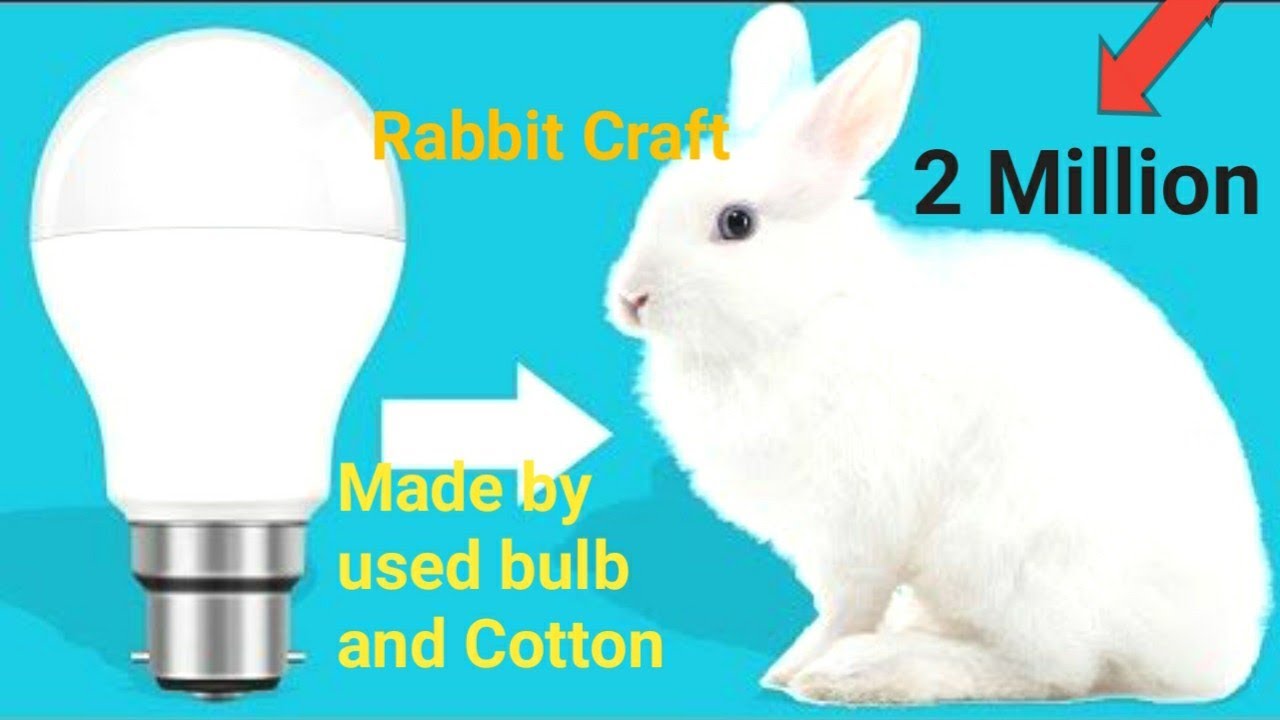 How to make rabbit with cotton using bulb at home in hindi | Cotton Craft | Indian Craft