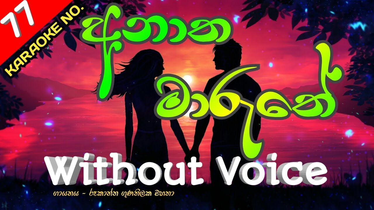 Anatha Maruthe Karaoke With Flashing Lyrics (Without Voice) - Rookantha Gunathilaka