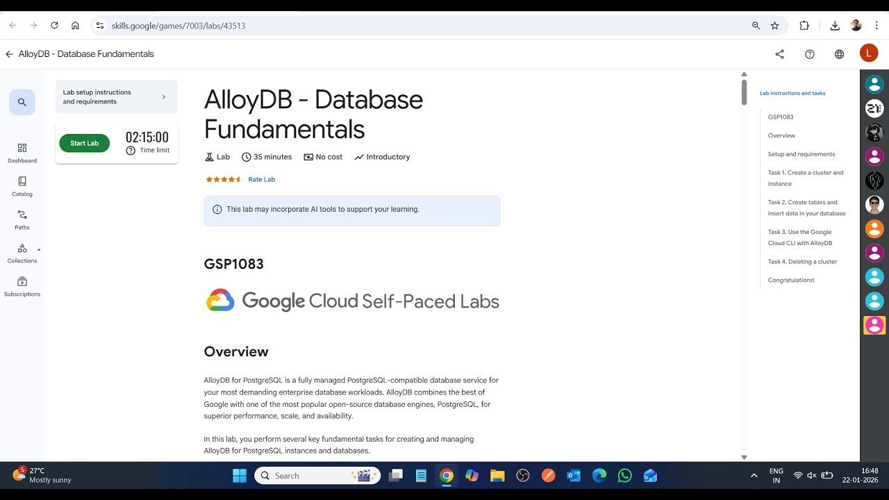 AlloyDB &mdash; Основы баз данных || Решение для лабораторной работы || Google Cloud Arcade 2026