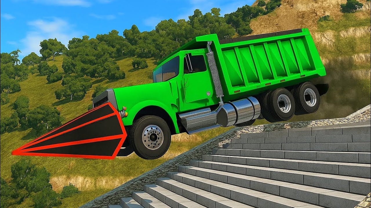 Cars vs stairs #17 BeamNG Drive Challenge Ends In Total Destruction!