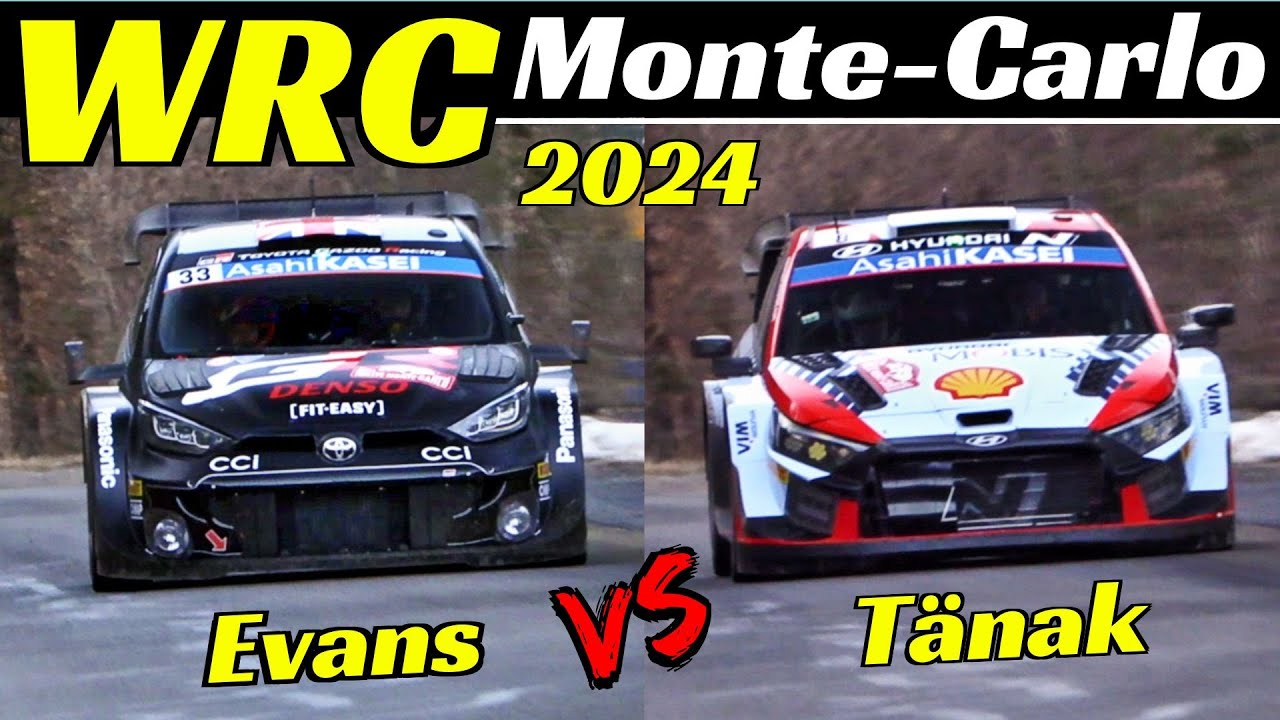 WRC Rallye Monte-Carlo 2024 - Elfyn Evans vs Ott Tänak - Comparison, Flatout & Max Attack!