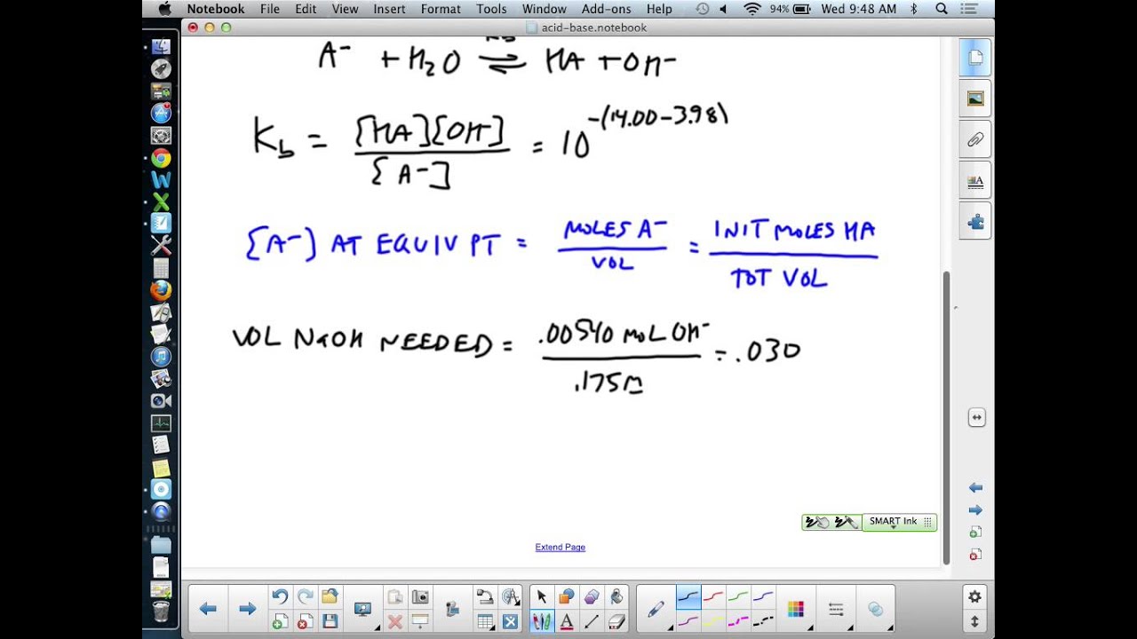 Calculation of pH at the Equivalence Point in a Titration
