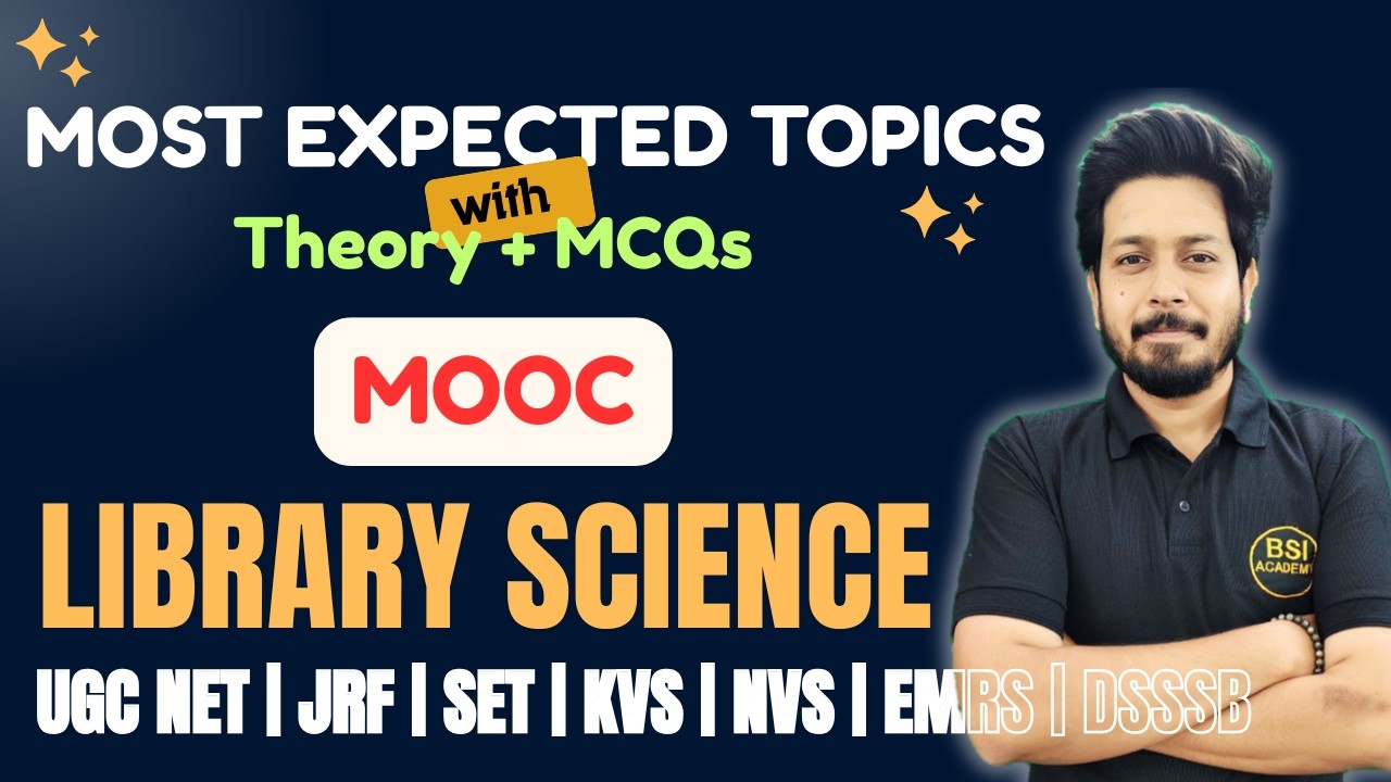 Library Science IMP Topic | MOOC - UGC NET | JRF | SET | KVS | NVS | EMRS | DSSSB