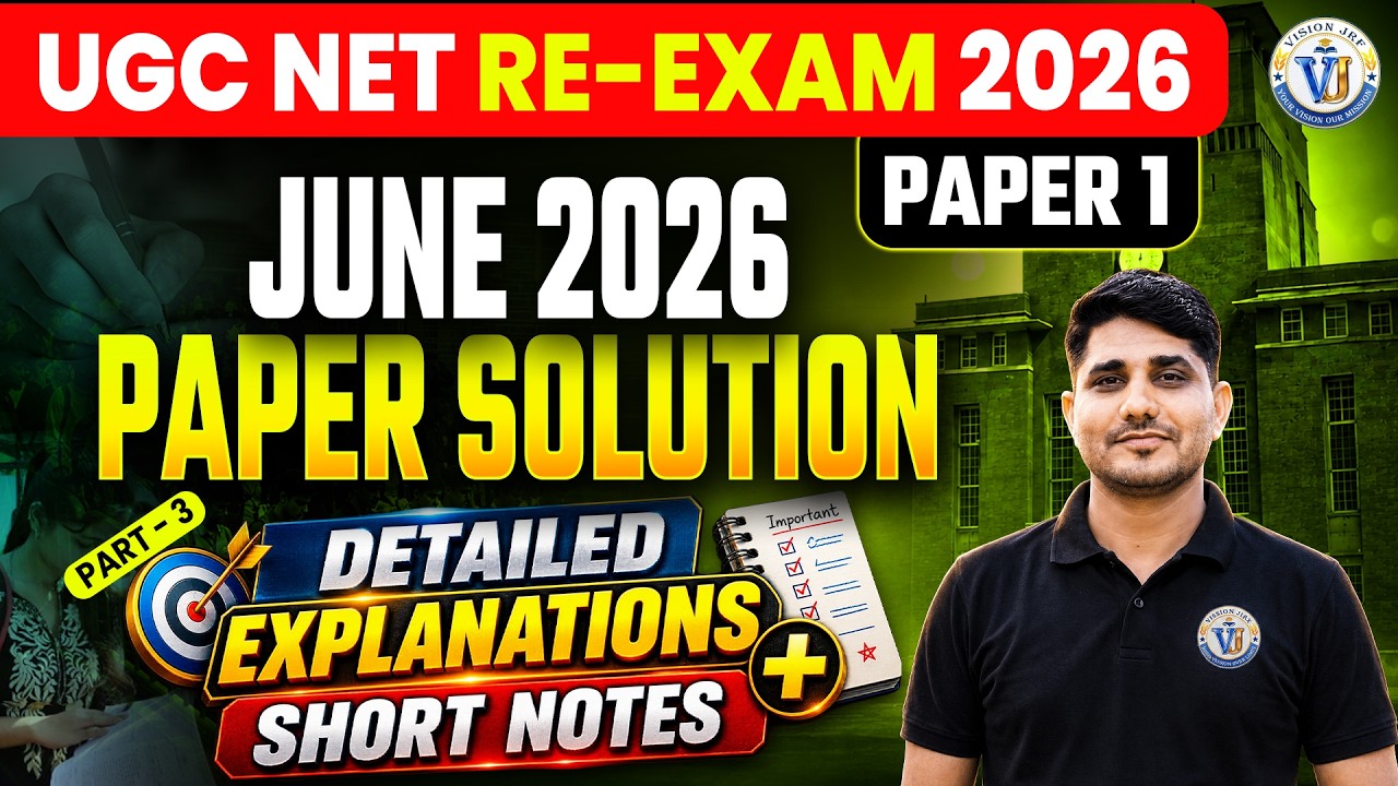 UGC NET June Re-Exam 2026 | June Exam Paper-1 Detailed Solution Explanation + Short Notes | Shiv Sir