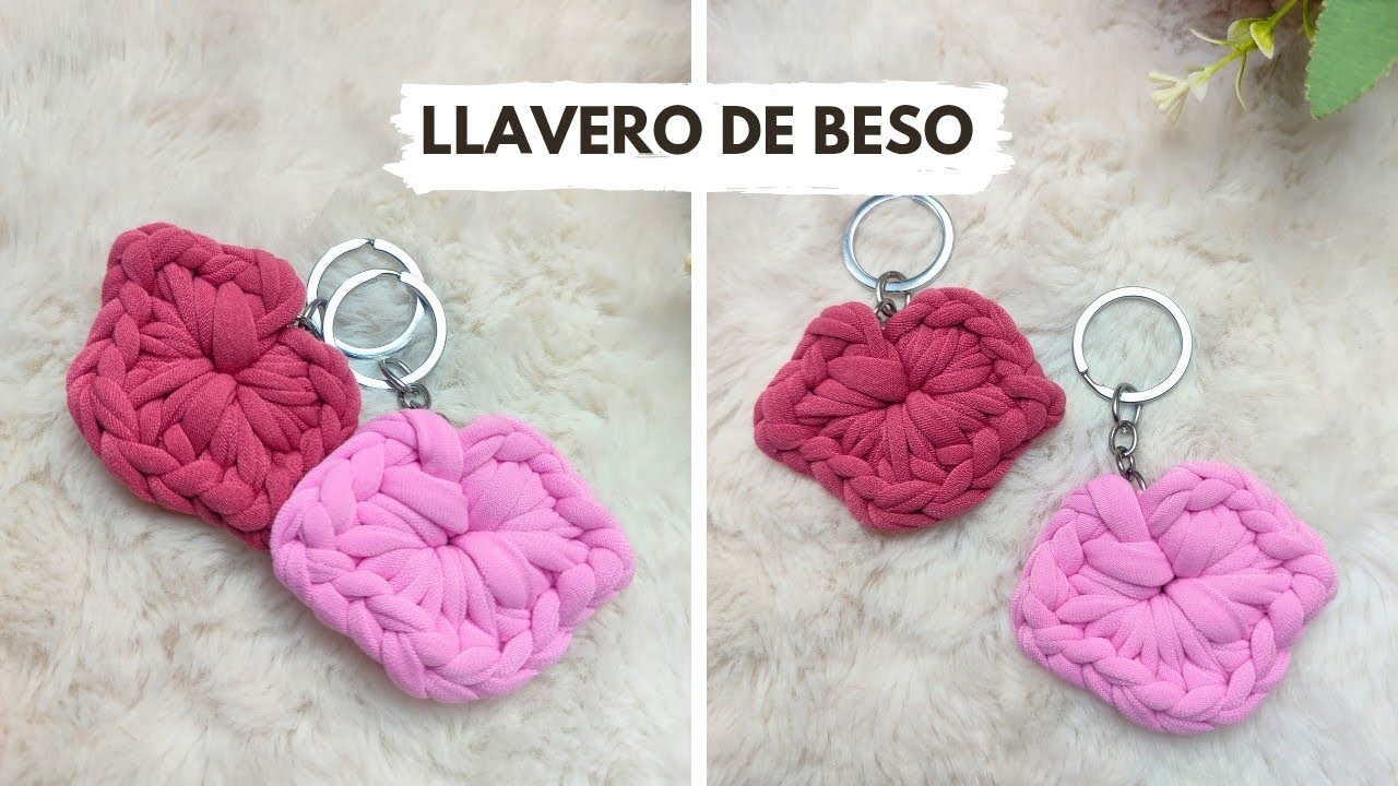 “Llavero de beso en trapillo 💋 | Ideal para San Valentín”
