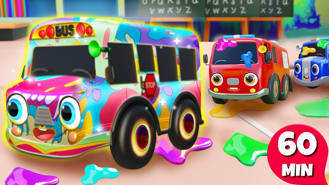 Wheels On The Colors Bus | Painting Bus Song | Nursery Rhymes & Kids Songs - Baby Car Songs TV