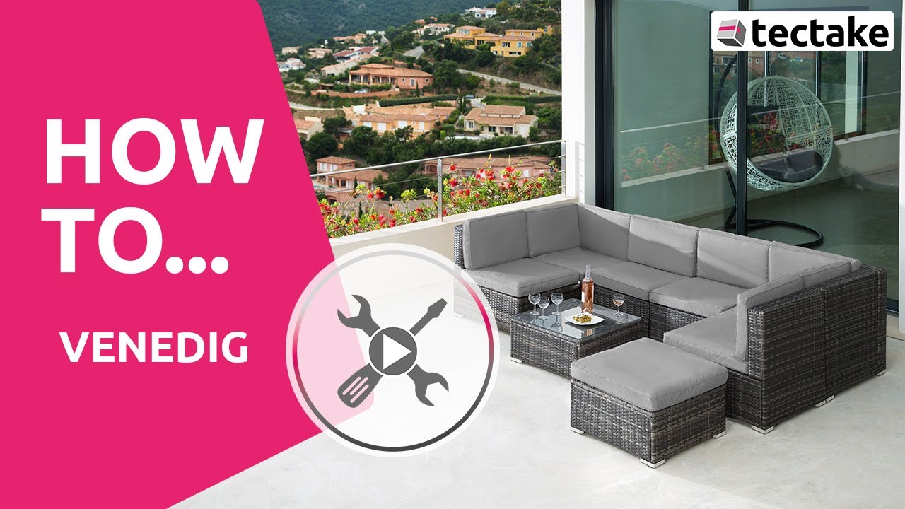 Aufbauanleitung Rattan Lounge Venedig | tectake