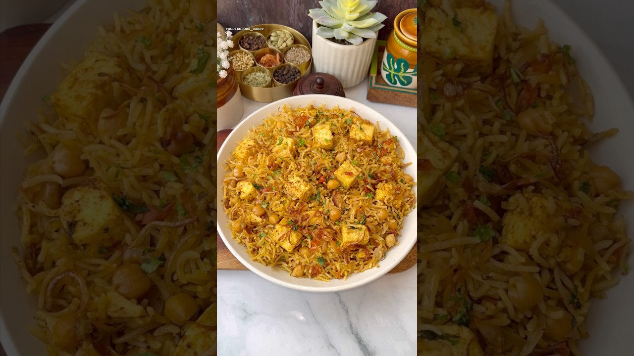 Easy Chole Paneer Pulao Recipe😍 #shorts #pulao #trending