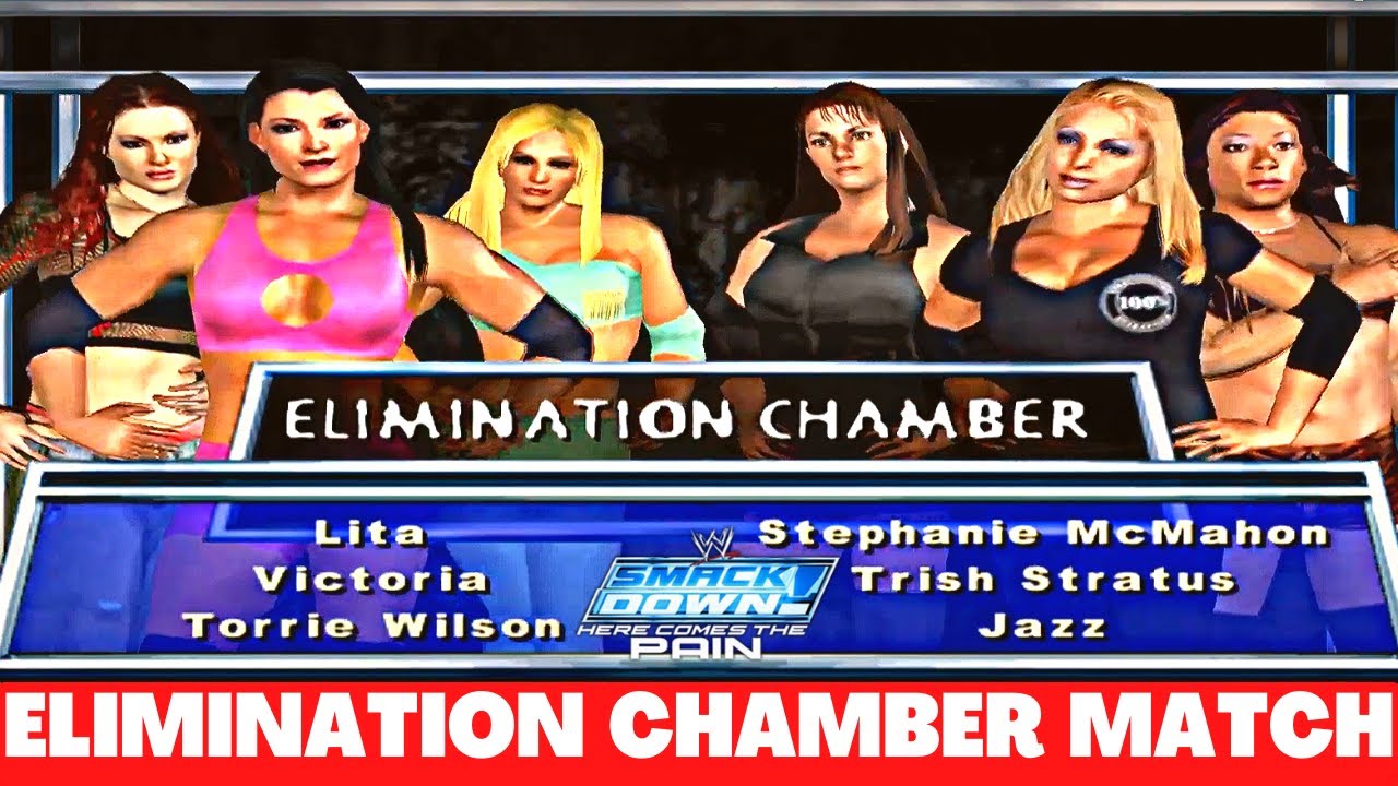 WWE Game - Smack down here comes the Pain - 2003 - Women's Elimination Chamber - Random Players