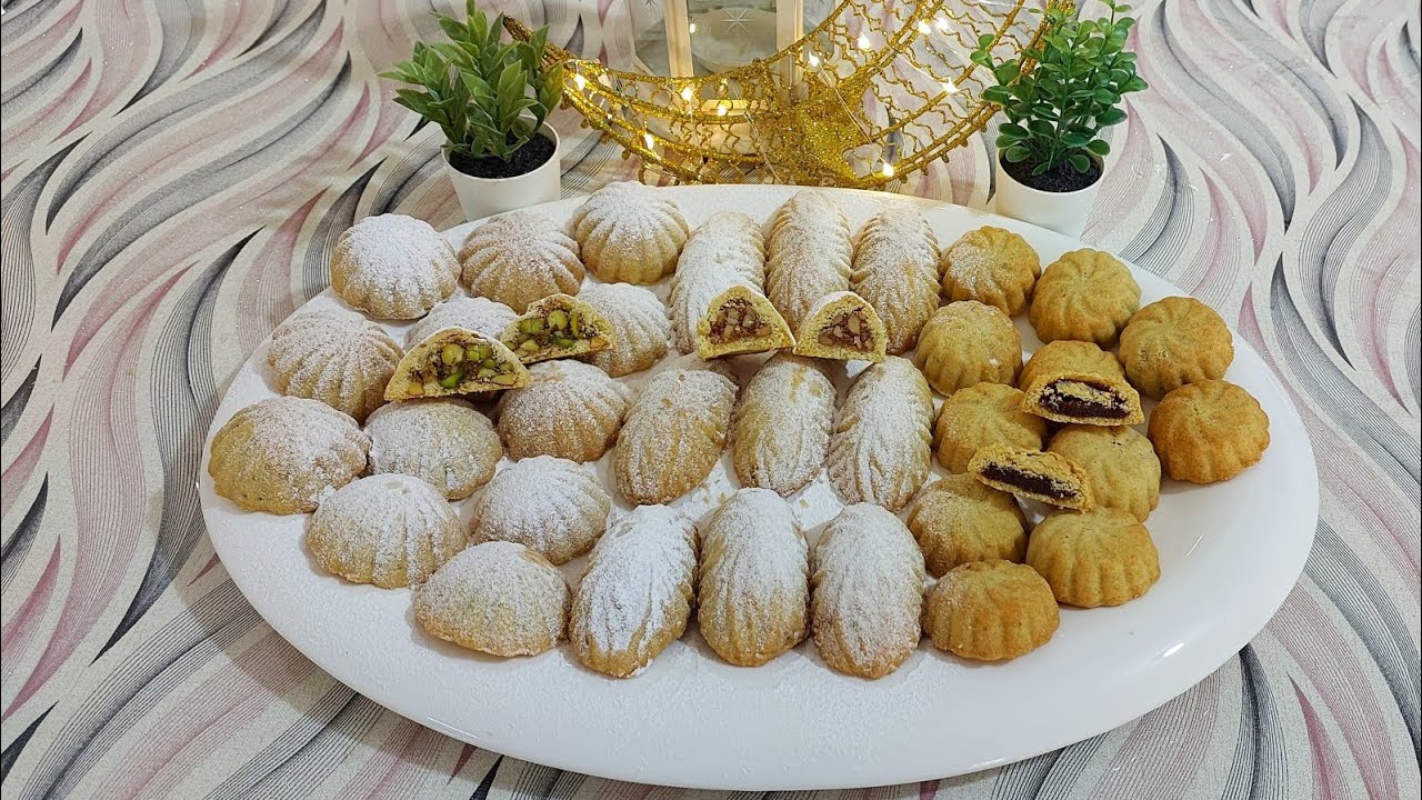 معمول العيد  ..معمول السميد بدون نقع خلال ساعة بكون جاهز ... معمول بحشوة التمر والفستق الحلبي والجوز