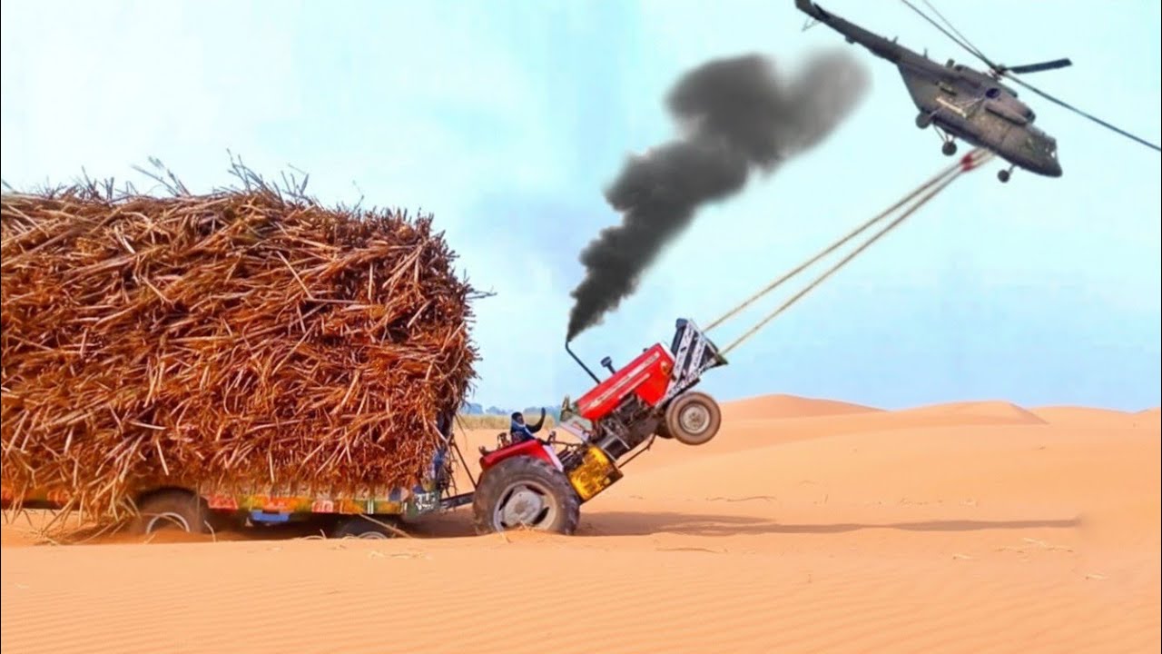 MF 385 Power! Heavy Sugarcane Trolley Rescue in Punjab 🚜🔥