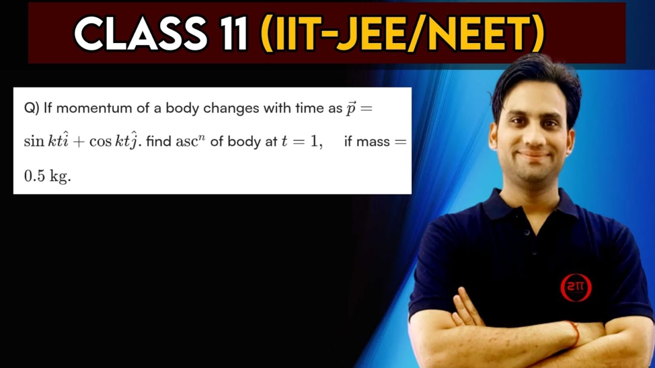 If momentum of a body changes with time as p = sin k t î + cos k t ĵ. Find acceleration of body at