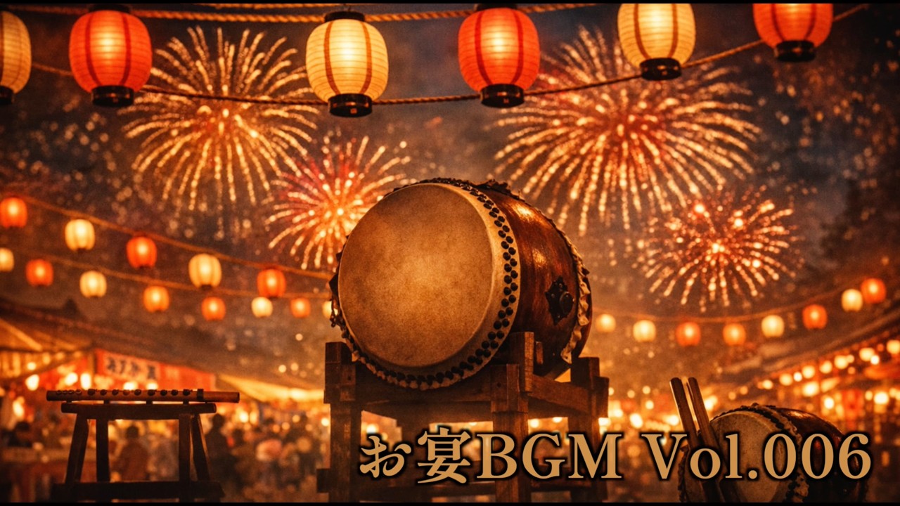 【三味線×笛×太鼓】明るくて元気が出るお祭りBGM｜Japanese Festival Music｜作業用・店舗用 お宴BGM_Vol.006