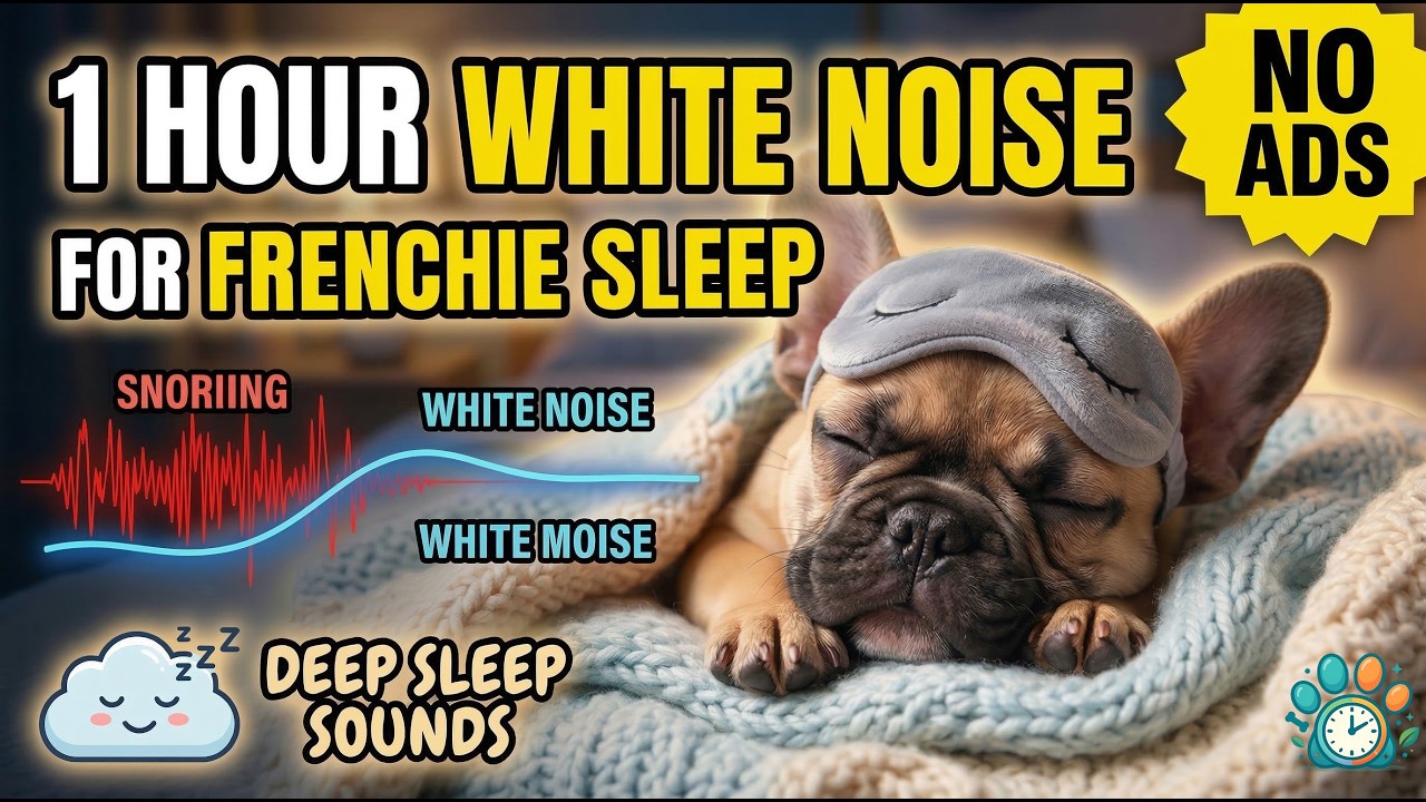 1 Hour White Noise to Mask Dog Snoring 😴 Frenchie Sleep Sounds