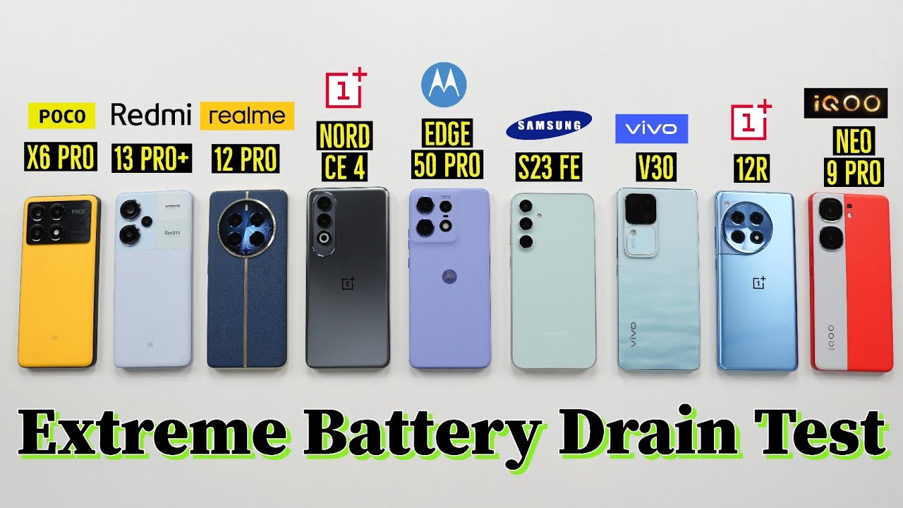 Moto Edge 50 Pro / Realme 12 Pro / OnePlus 12R / Nord CE 4 / iQOO Neo 9 Pro  - Battery Drain Test 🔥