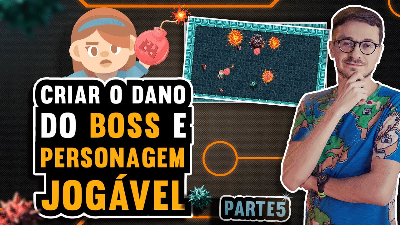 Como Planejar e Criar Boss Fights no Game Design  Parte 5 - Bomba e Dano do Boss em Construct 3