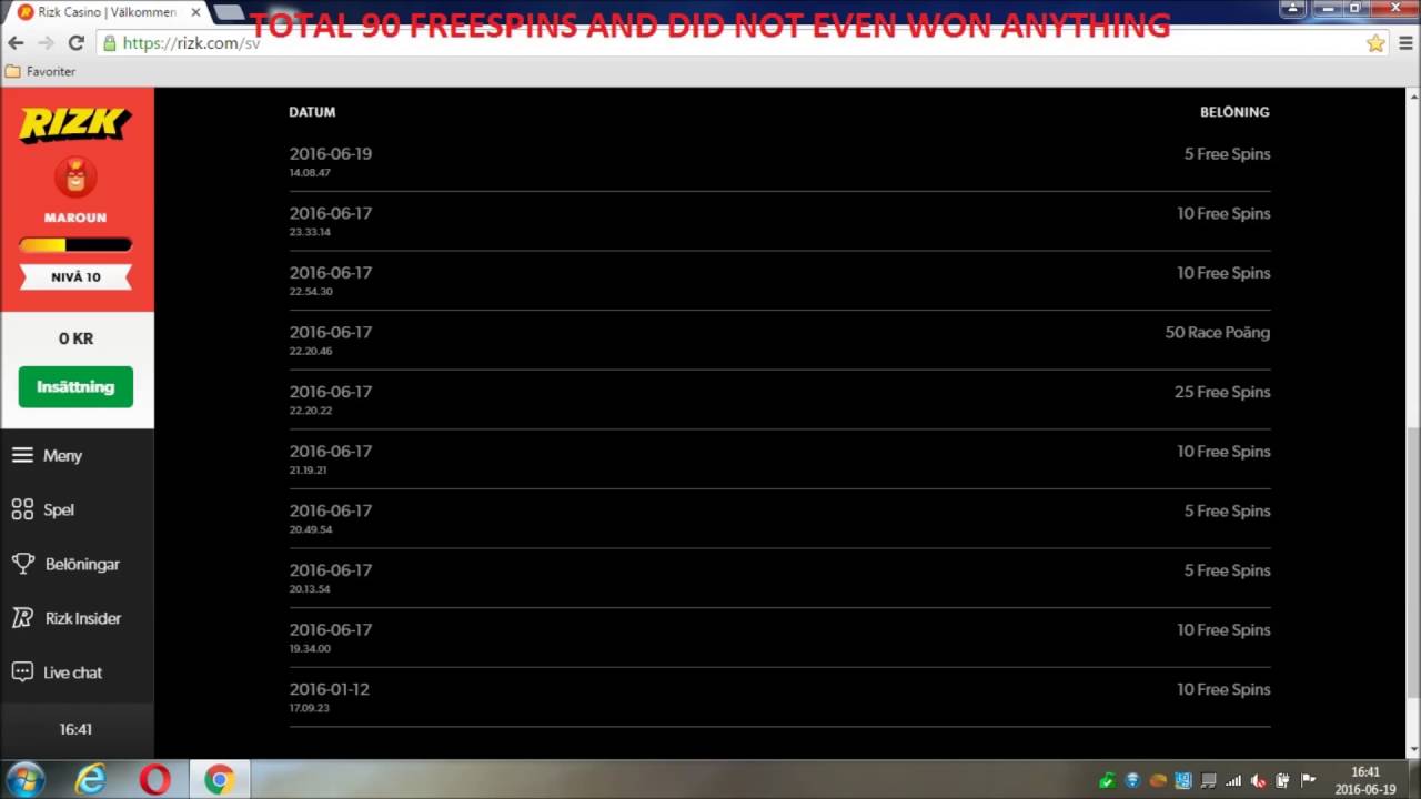 Rizk casino freespins 1