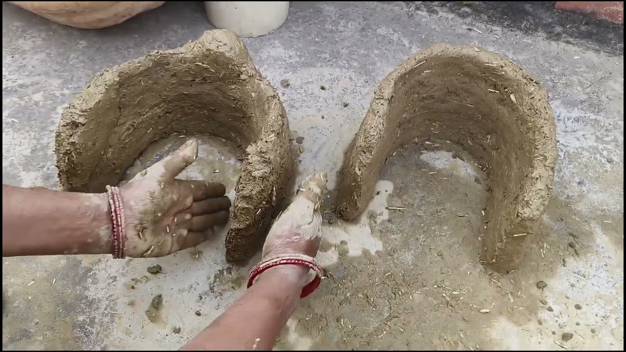 गांव का चूल्हा कैसे बनता है ।