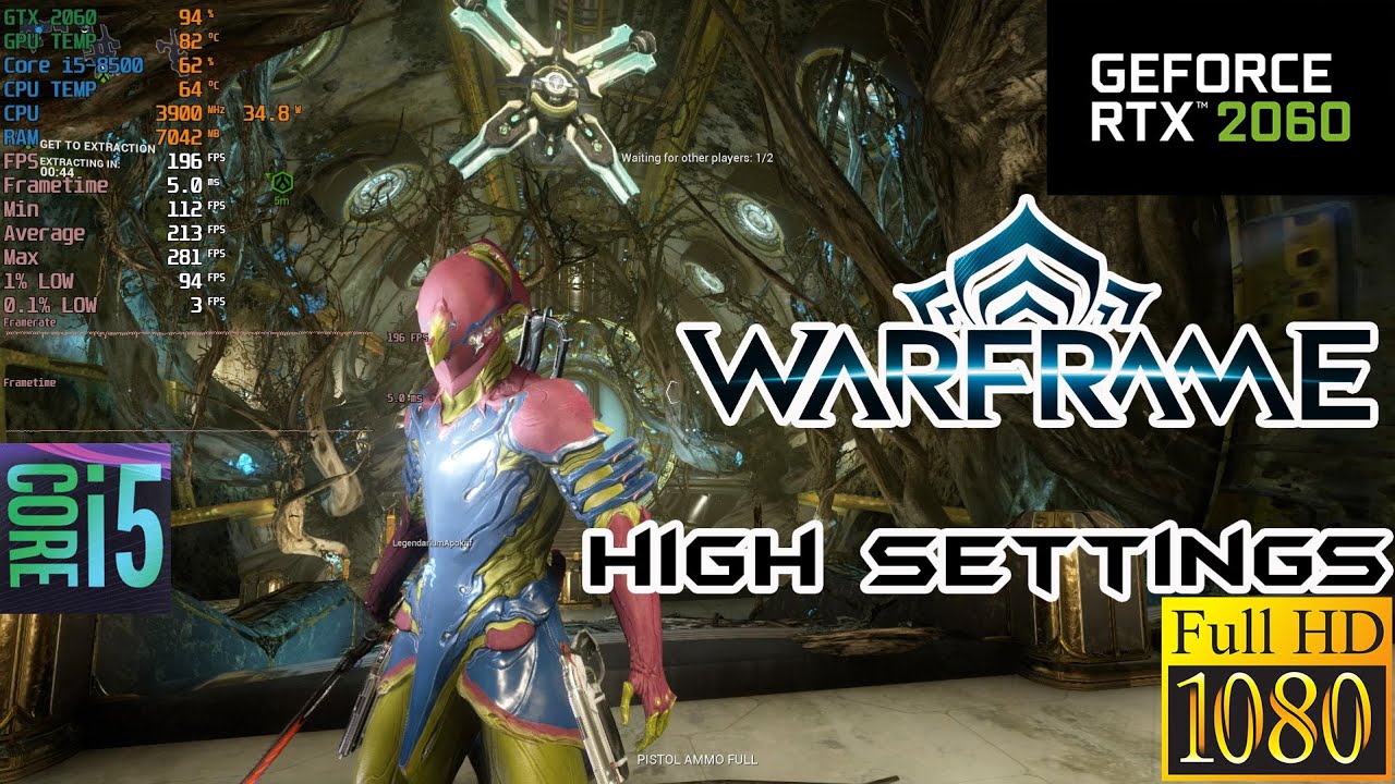 RTX 2060+i5 8500 | Warframe | FPS test benchmark | High settings