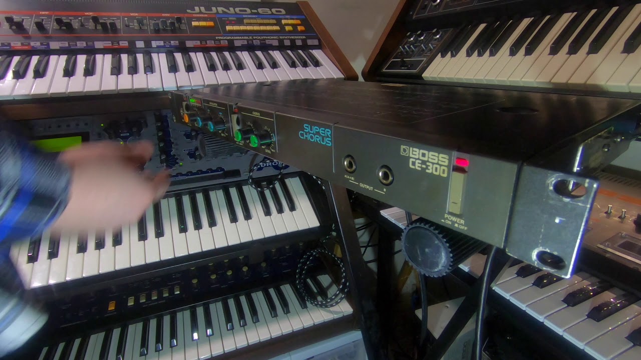 BOSS CE-300 Super Chorus Demo Juno 60 Synthesizer