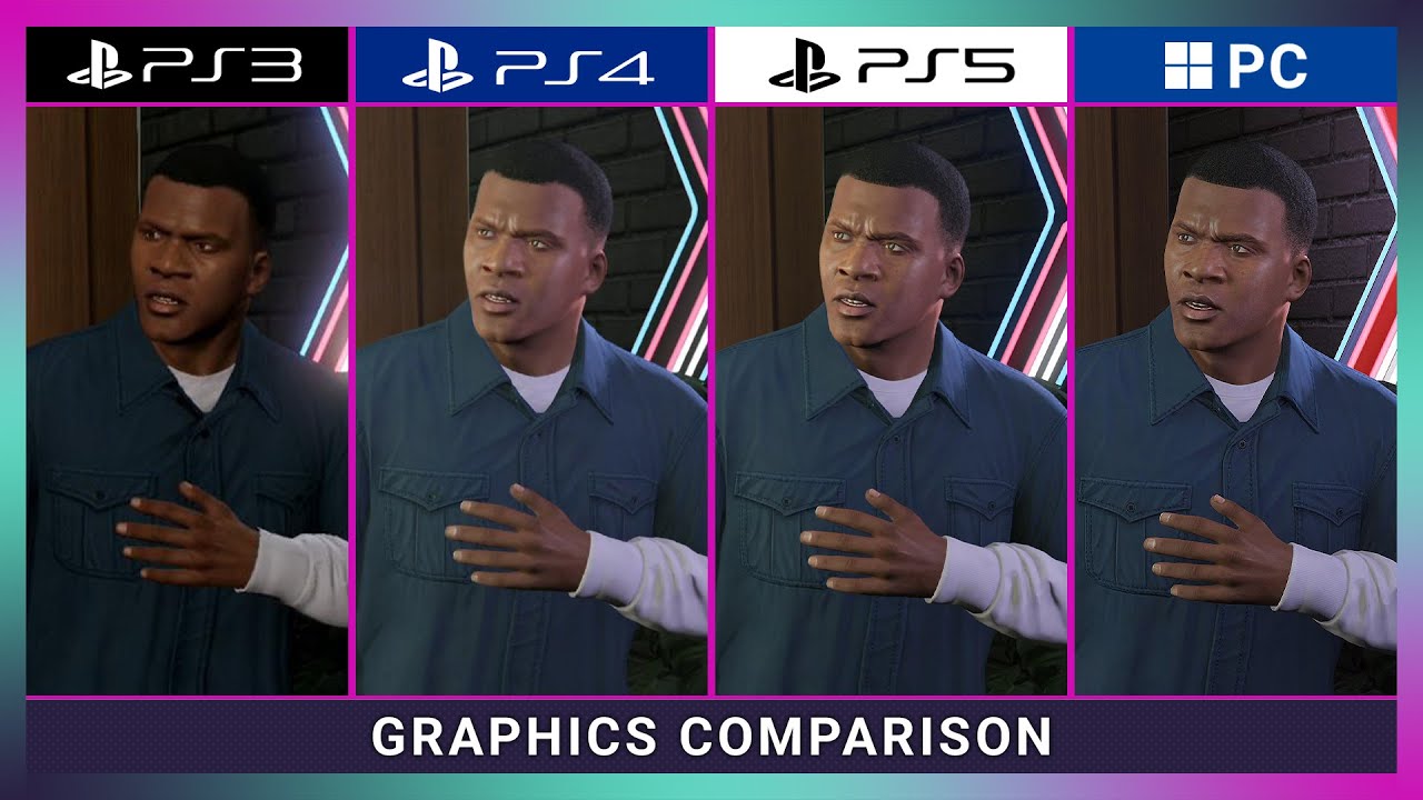 GTA 5 – PS3 vs PS4 vs PS5 vs PC | Side By Side Graphics Comparison